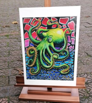 A4 Unmounted Giclee Print - "Shattered" Octopus Art