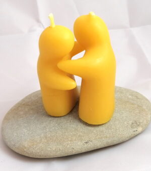 Handmade Beeswax Candle - Two Hugging Candles 160-004
