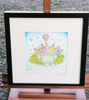 Framed Giclée Print  - Buzzing Bristol - Square frame