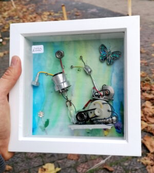 Original 3D Recycled Art - Piggy Back Snails