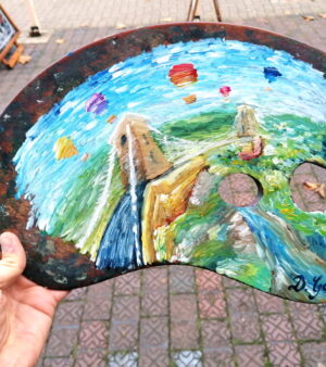 Original Acrylic Painting on a Wooden Palette - Clifton Suspension Bridge