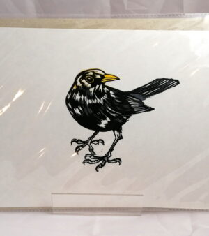 Original Lino Print - Blackbird (20cm x 26.5cm)