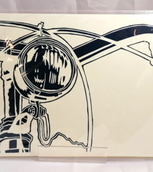 Original Lino Print - Blue Bike (21cm x 30.5cm)