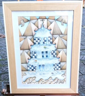 Framed Original Watercolour Painting  - Cascades