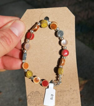 Speckled Porcelain Bead Bracelet