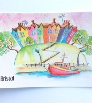 Original Bristol Postcard - Colourful Houses