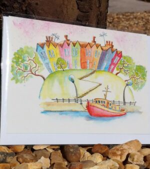 Original Greeting Card - Colourful Houses of Bristol