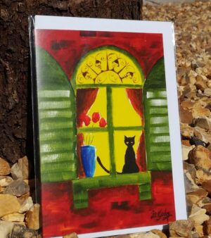 Original A6 Greeting Card - The Dreamer Cat