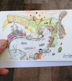 Original A6 Greeting Card - Sights of Bristol