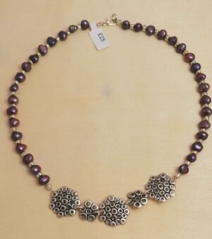 Freshwater Pearl Necklace - Metallic Pink