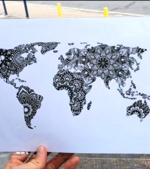 A4 Print - Mandala World Map