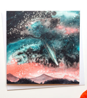 Original Square Greeting Card - Comet