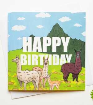 Original Greeting Card - Happy Birthday - Llama