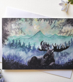 Rectangle Greeting Card - Reclining Moose