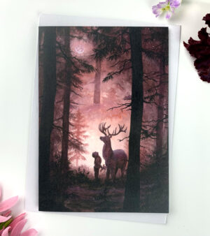 A6 Greeting Card - Girl And Deer