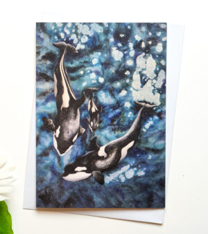 A6 Greeting Card - Orca (Portrait)
