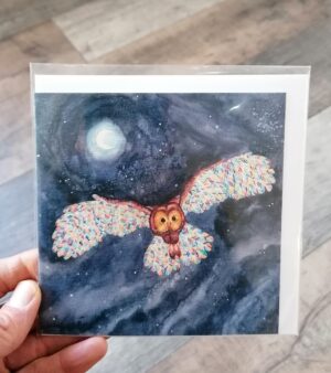 Original Square Greeting Card - Owl