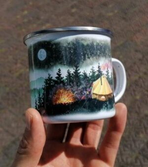 Enamel Mug - Green Camp