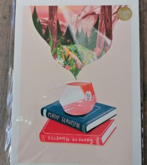 Original Unframed A4 Print - Books