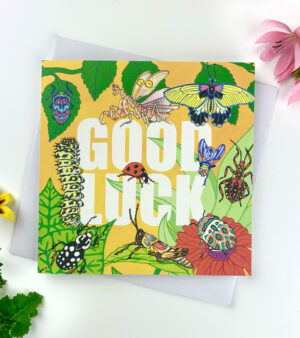 Square Greeting Card - Good Luck Insects