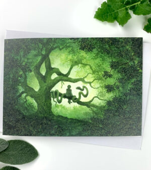 A6 Greeting Card -Boy And Snake