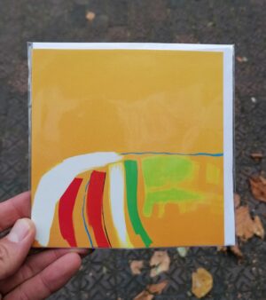 Original Abstract Greeting Card - Sand and Sun (15cm x 15cm)