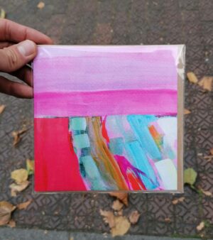 15cm x 15cm Original Abstract Greeting Card - Suffolk Wheatfields