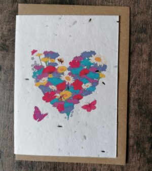 A6 Plantable Greeting Card - Floral Heart