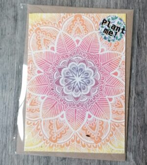 A6 Plantable Greeting Card - Mandala (Yellow/Orange)