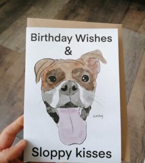 Greeting Card 15cm x 21cm - Birthday Wishes & Sloppy Kisses