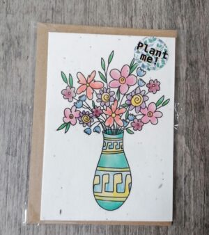 A6 Plantable Greeting Card - Doodle Vase