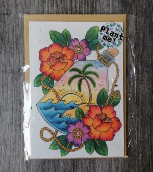 A6 Plantable Greeting Card - Paradise In A Bottle