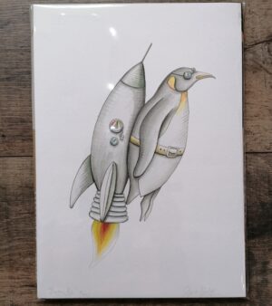 A4 Limited Edition Unmounted Giclee Print - Dream Big (Flying Penguin)