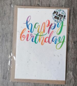 A6 Plantable Greeting Card - Rainbow Happy Birthday