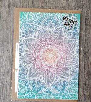 Plantable Greeting Card - Mandala (Blue/Turquoise)