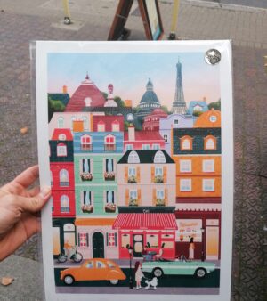 Original Unframed A3 Print - Paris Buildings