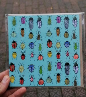 Square Greeting Card - Bugs