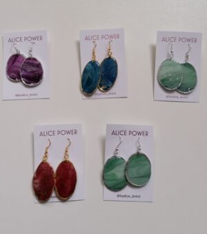 Original Resin Hook Earrings - Gold/Silver (AP01 Single)