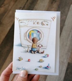 Original A6 Greeting Card - Spinning Fun
