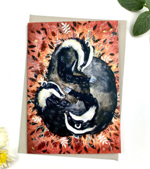 A6 Greeting Card - Sleeping Badgers