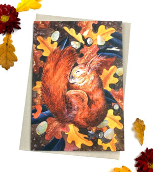 A6 Greeting Card - Sleeping Red Squirrel