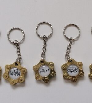 Bike Chain Keyring - Bike Theme (Gold Colour)