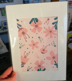 Mounted A5 Print - Flowers (Pink)- ABB087A