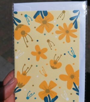 Original Greeting Card - Flowers (Yellow Design) - ABB084