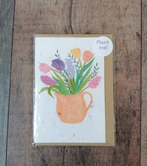 Plantable A6 Greeting Card - Spring Vase (GC046S)