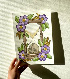 A3 Print - Skull & Hourglass
