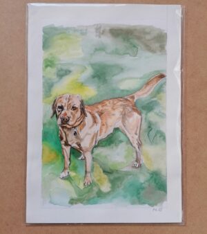 Original A4 Dog Portrait Painting "George"