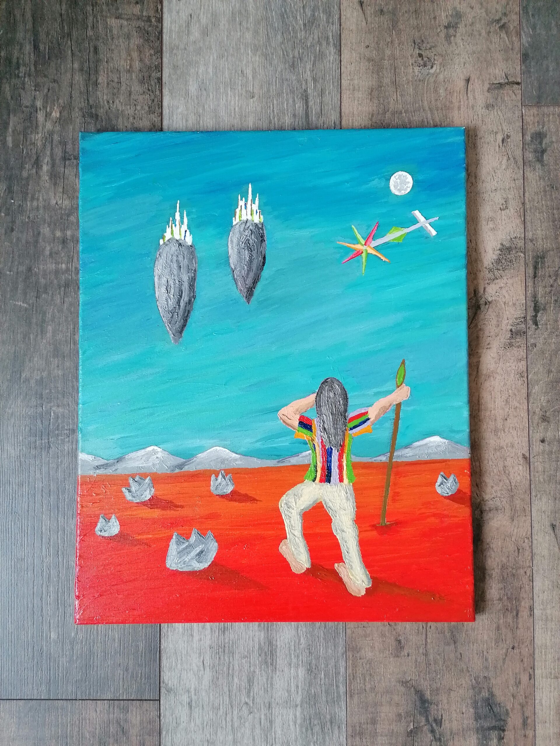 Original Oil painting On Canvas - The Lonely Quest - By Artist Paul Saville