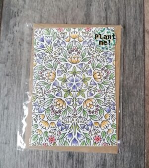 A6 Plantable Greeting Card - Bluebell Floral Pattern