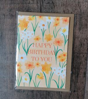 A6 Daffodil Card - Happy Birthday To You (GC051)